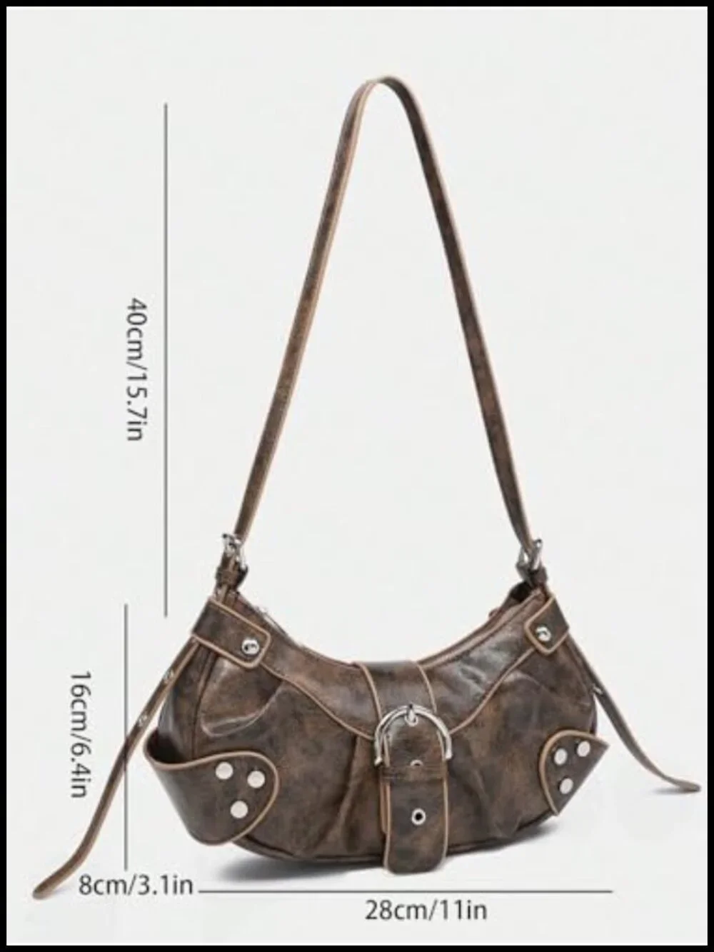 Pleated Hobo Shoulder Bag Faux Leather Clutch Handbag